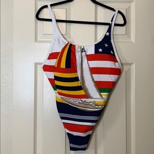 Ralph Lauren Sailboat Side Plunge One Piece